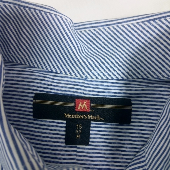 Member's Mark Blue White Stripe Shirt 15/33 - Picture 4 of 7